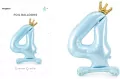 Stojący balon foliowy cyfra 4 84cm błękitny - tantis.pl