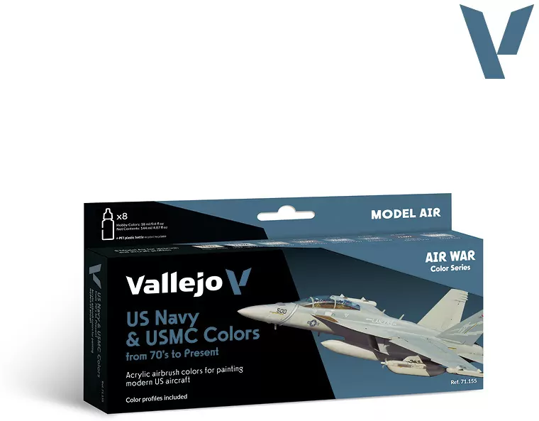Vallejo: 71.155 - Model Air - Air War - US Navy & USMC Colors from 70's to Present (8x18 ml) - tantis.pl