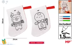 Skarpeta BN do malowania + flamastry renifer...