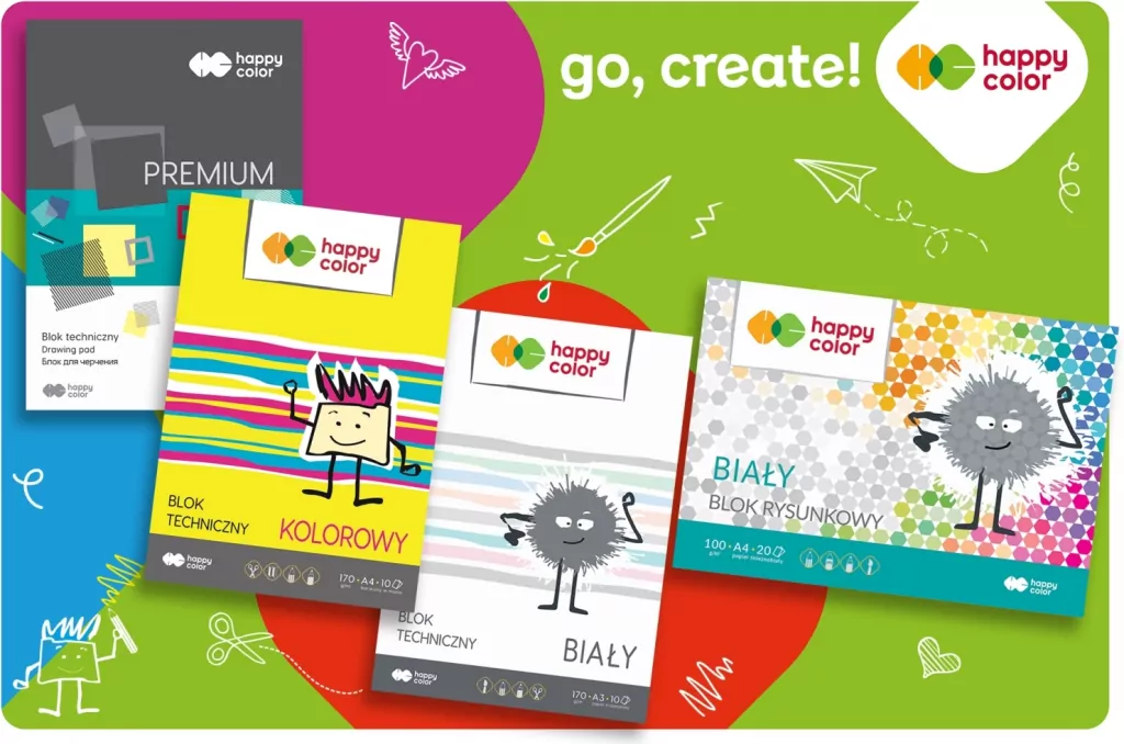Blok rysunkowy kolorowy A4/60K. Big happy color - tantis.pl