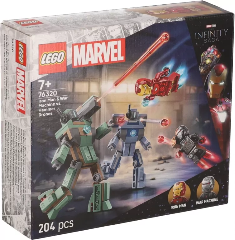 LEGO® Marvel. Iron Man i War Machine kontra drony Hammera 76320 - tantis.pl