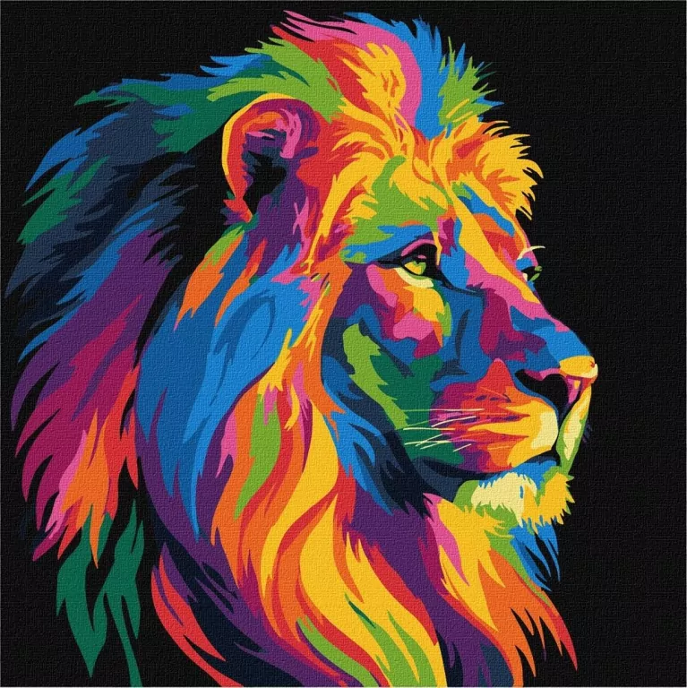 Malowanie po numerach - Jasny lew 30x30cm - tantis.pl