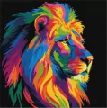Malowanie po numerach - Jasny lew 30x30cm - tantis.pl