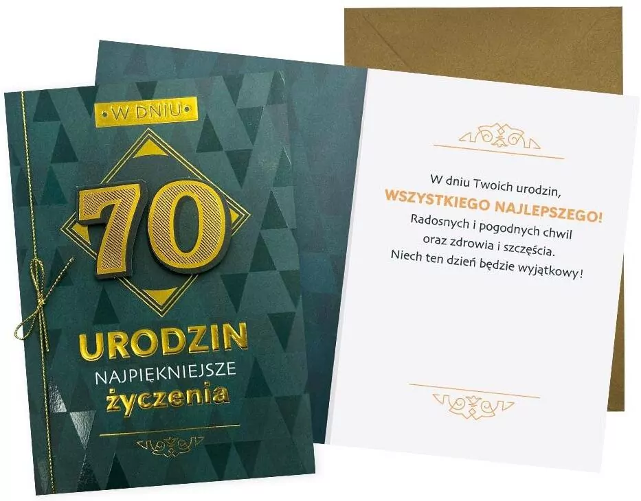 Karnet B6 Urodziny 70 męskie - tantis.pl