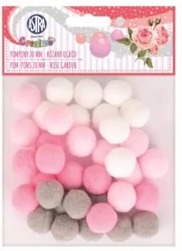 Pompony dekoracyjne 20mm - Różany ogród ASTRA - tantis.pl