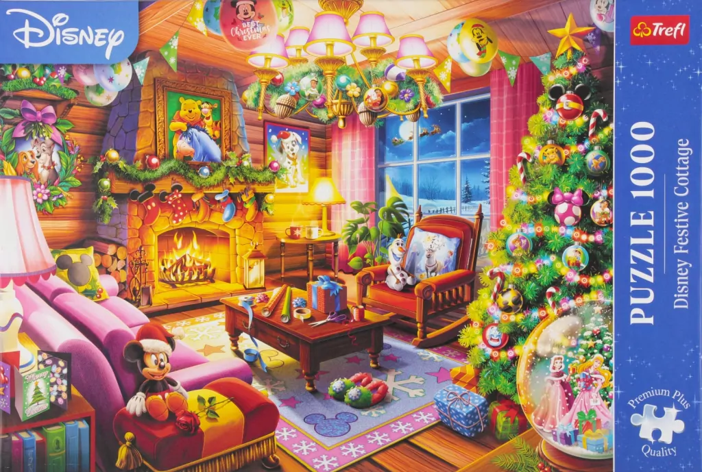 Puzzle 1000 Świąteczna chatka Disney TREFL - tantis.pl