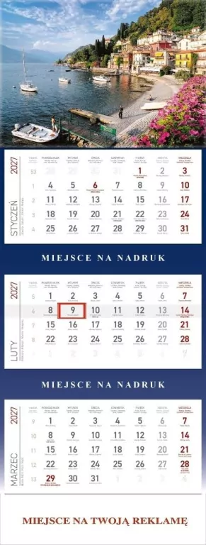 Kalendarz 2027 trójdzielny Zatoka - tantis.pl