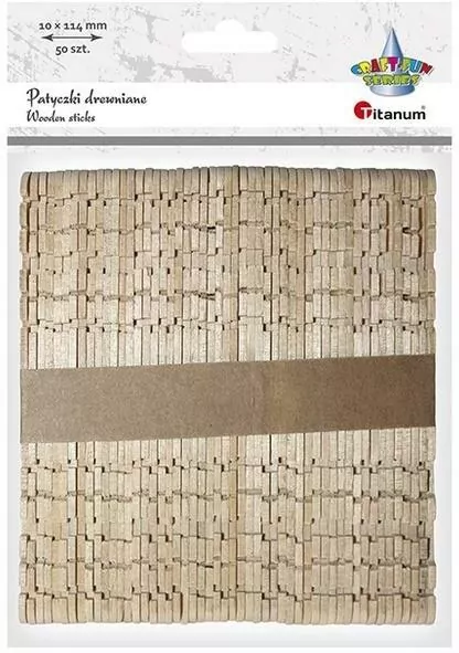Drewniane patyczki karbowane 10x114mm 50szt - tantis.pl