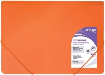 Teczka z gumką A4 PP neon pomarańczowa STRIGO - tantis.pl
