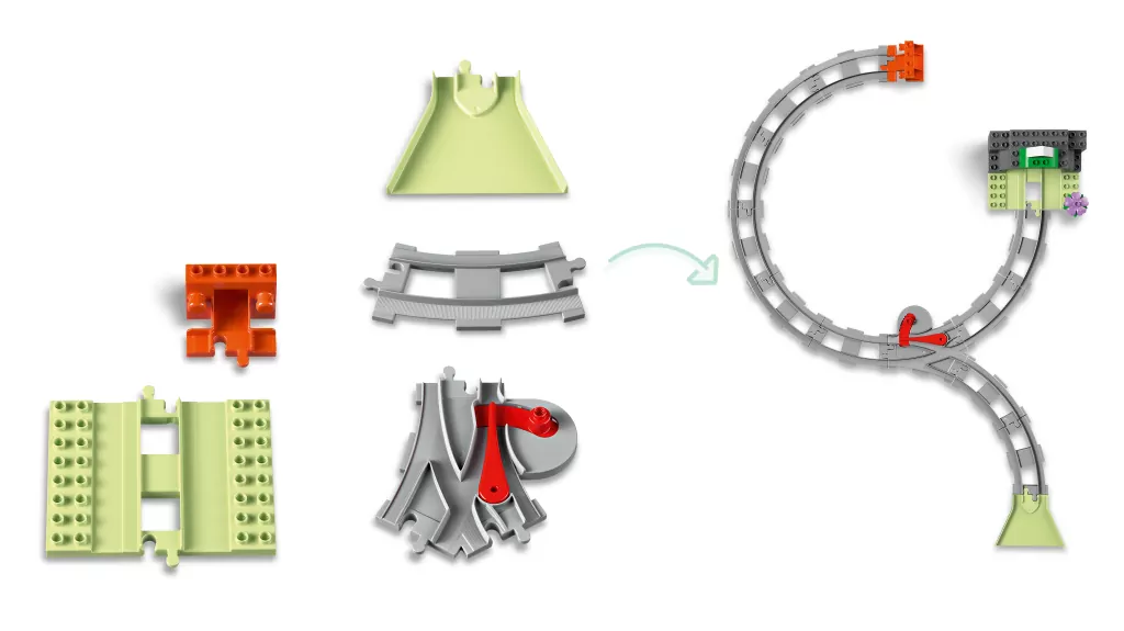 LEGO® Duplo. Tunel i tory kolejowe — zestaw rozszerzający 10425 - tantis.pl