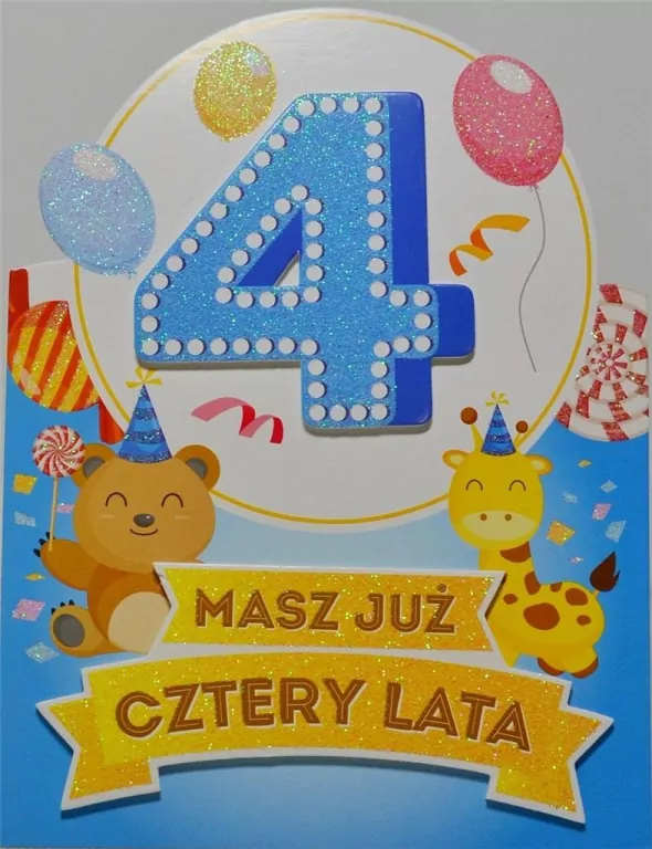 Karnet okolicznościowy. Urodziny 4. YEKU - tantis.pl