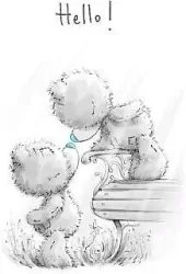 Kartka okolicznościowa Misie przy ławce