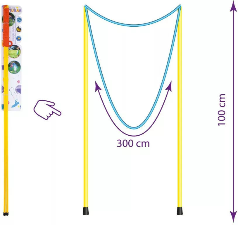 Sznurek Pro do wielkich baniek mydlanych 100 cm - tantis.pl