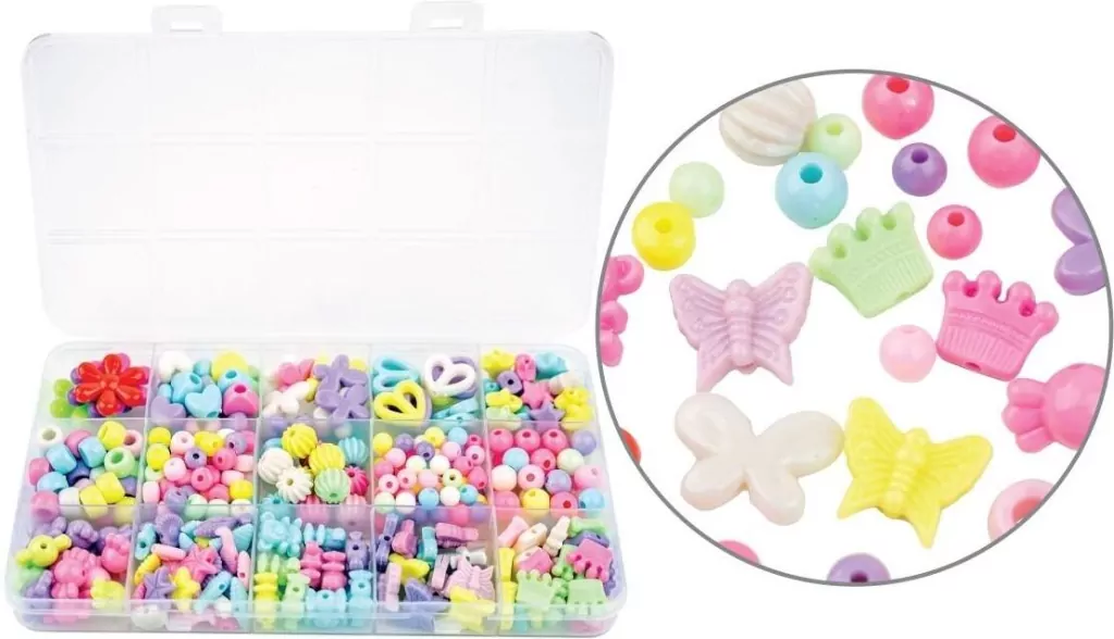 Koraliki plastikowe 330szt MIX - tantis.pl