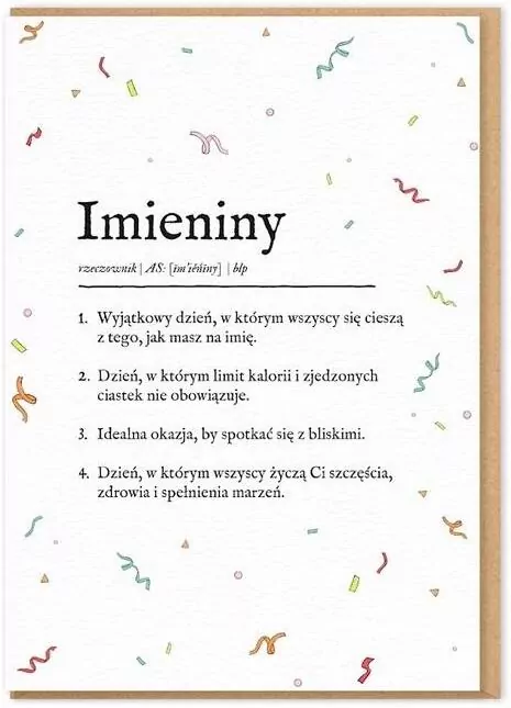Karnet Imieniny - tantis.pl