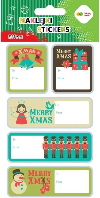Naklejki Xmas tag 10x20cm HAPPY COLOR - tantis.pl