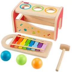 Drewniane cymbałki z przebijakiem. Fisher-Price - tantis.pl