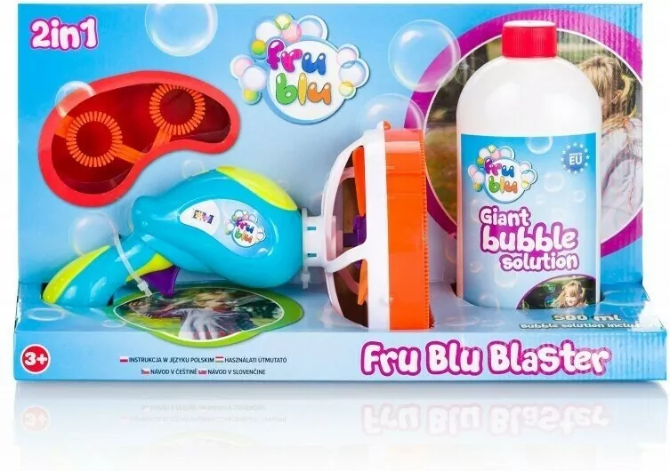 Fru Blu. Pistolet na bańki mydlane Blaster + płyn 500 ml - tantis.pl