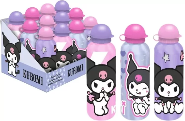 Bidon 500ml aluminium Kuromi mix wzorów KU00007 - tantis.pl