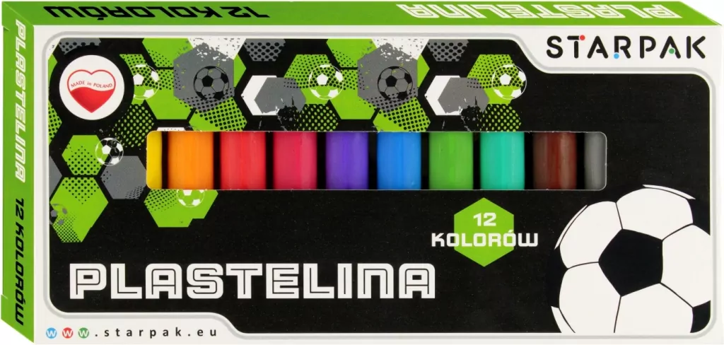 Plastelina 12 kolorów Football 2 - tantis.pl