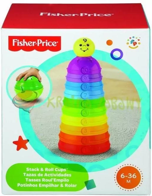 Mattel. Fisher-Price Okrągłe kubeczki do układania W4472 - tantis.pl