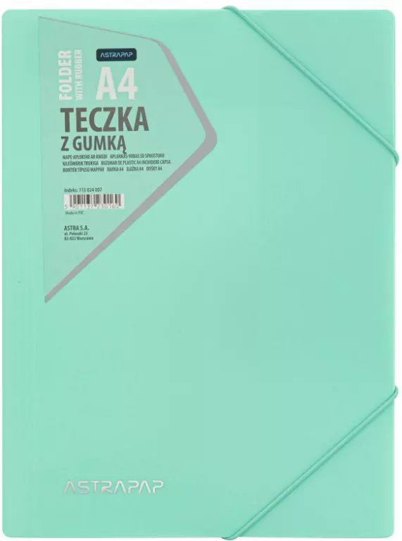Teczka z gumką ASTRAPAP PP PASTEL LINE - mix 4 kolorów pastelowych - tantis.pl