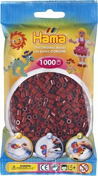 Hama Midi Koraliki w woreczku 1000 burgundowe - tantis.pl