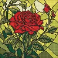 Diamentowa mozaika - Witraż. Róża 30x30cm - tantis.pl