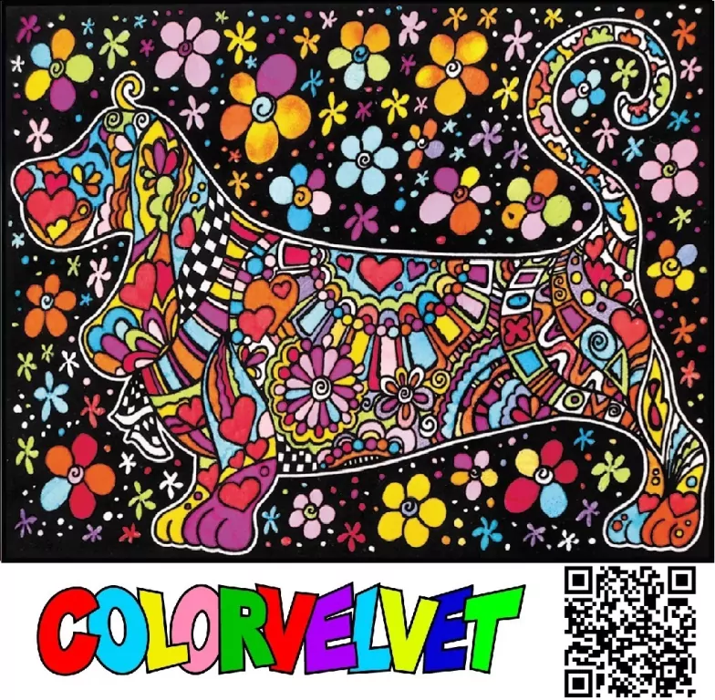 Kolorowanka welurowa Basset 47x35cm - tantis.pl