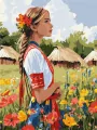 Malowanie po numerach - Piękna Ukrainka 30x40cm - tantis.pl