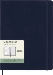 Kalendarz 2026 12M Moleskine XL tygodniowy twarda oprawa Sapphire blue 19x25cm