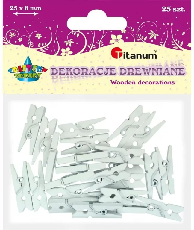 Klamerki drewniane białe - tantis.pl