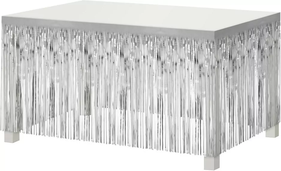 Dekoracja na brzeg stołu srebrna 80x300cm - tantis.pl