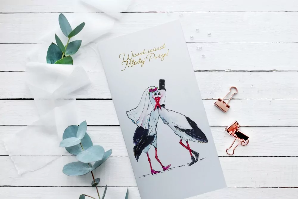 Karnet. Ślub. Bociany - tantis.pl