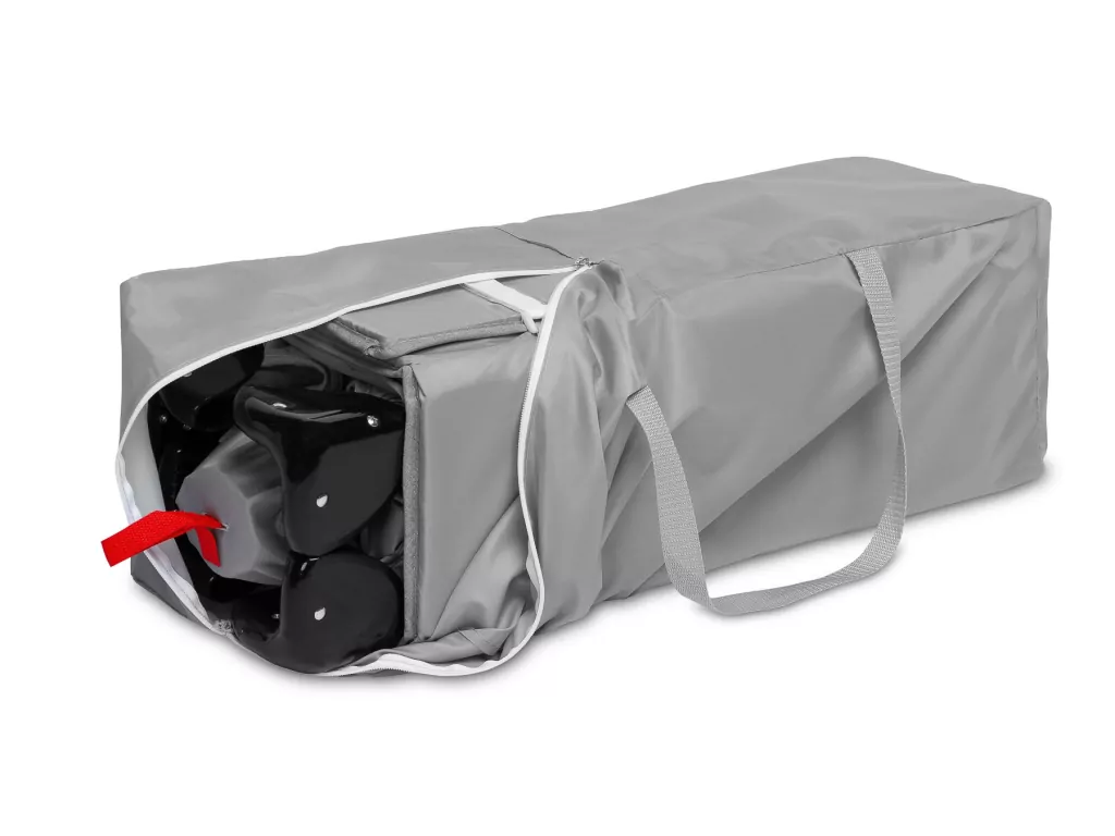 Caretero Łóżeczko turystyczne Esti opuszczany bok szare - tantis.pl