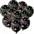 Zestaw balonów Happy Birthday czarne 11el - tantis.pl