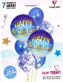 Zestaw balonów Happy Birthday blue, 7 szt. 30-46 cm BCF-136 - tantis.pl