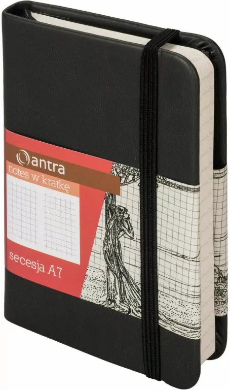 Notes A7 Kratka Secesja Czarny ANTRA - tantis.pl