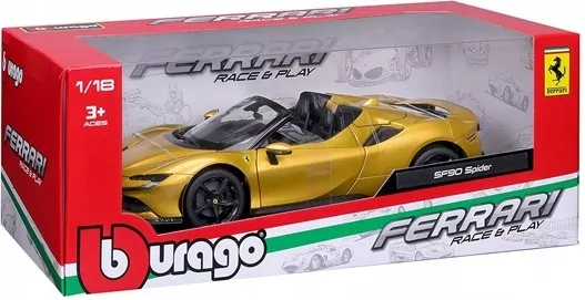 Ferrari SF90 Spider Gold BBURAGO - tantis.pl