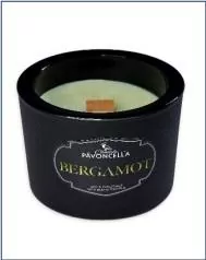 Świeczka sojowa Bergamot czarna 170g - tantis.pl