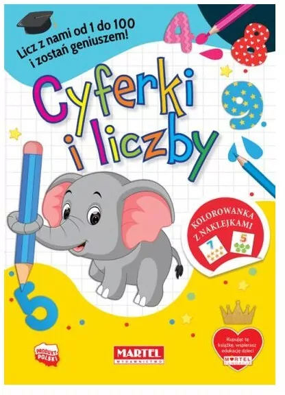 Cyferki i liczby z naklejkami. Kolorowanka - tantis.pl