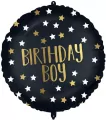 Balon foliowy Black-Gold Birthday Boy 46cm - tantis.pl