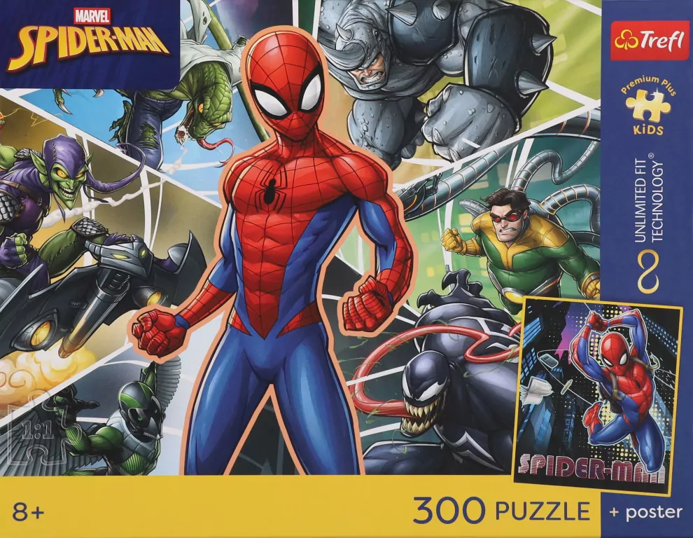 Puzzle 300 Marvel - Uktyty Bohater + plakat TREFL - tantis.pl