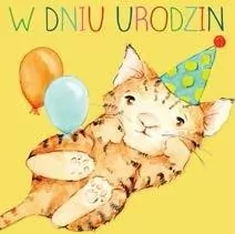 Karnet kwadrat. Urodziny. Kotek - tantis.pl