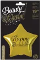 Balon foliowy Happy Birthday gwiazda złota - tantis.pl