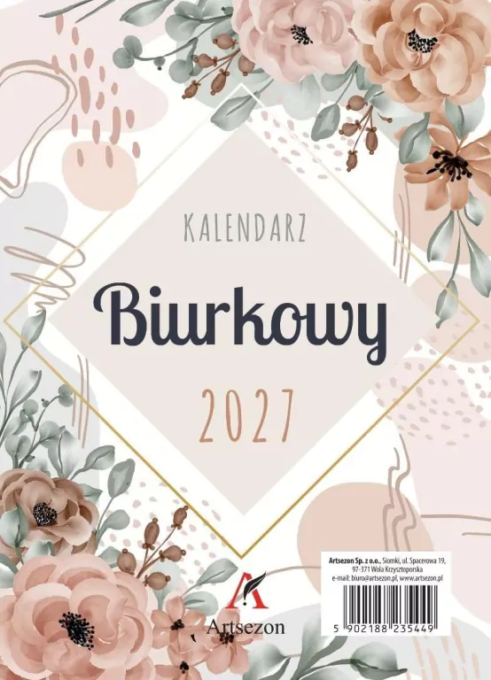 Kalendarz 2027 biurkowy 12x17cm Harmonia - tantis.pl