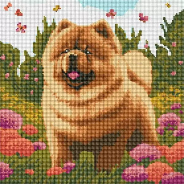 Diamentowa mozaika - Charming Chow 40x40cm - tantis.pl