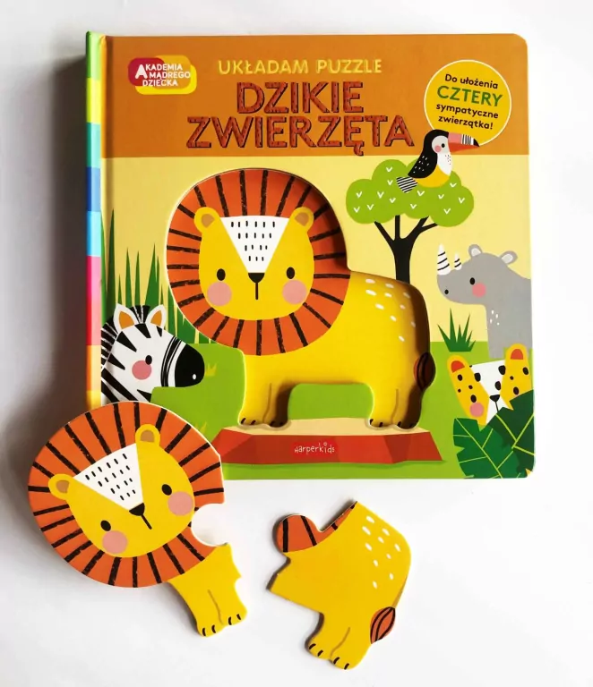 Dzikie zwierzęta. Akademia Mądrego Dziecka. Układam puzzle - tantis.pl