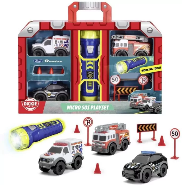 SOS Zestaw 3 pojazdy z latarką - tantis.pl
