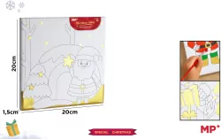 Płótno do malowania złocone - Mikołaj 20x20cm